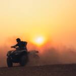 atv, drifting, dirt, fun, recreation, nature, outdoor, quad, four wheeler, dust, sunset